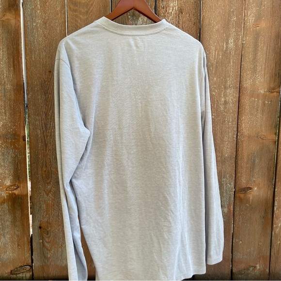 MARC ANTONY Men's Light Gray Luxury Henley Long Sleeve Shirt Size Large - Picture 9 of 10